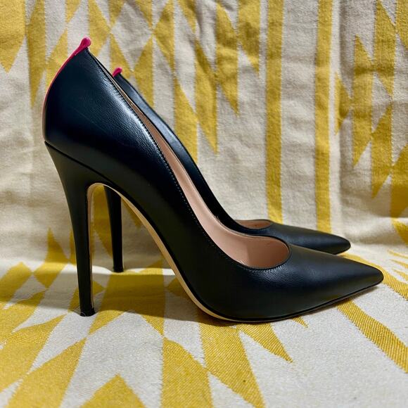 SJP Sarah Jessica Parker Fawn Pointed Toe Dress Pumps | Black 110mm | 39.5 9.5 - Picture 1 of 7